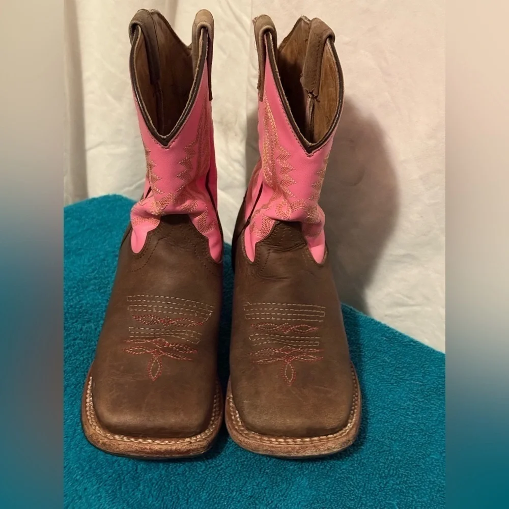 Ranchers Kids Sz 12.5 Original Leather Cowgirl Boots Straight From Texas!